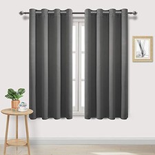 Blackout Curtains for Bedroom, Room 52"W x 72"L Pack of 2 Dark Grey