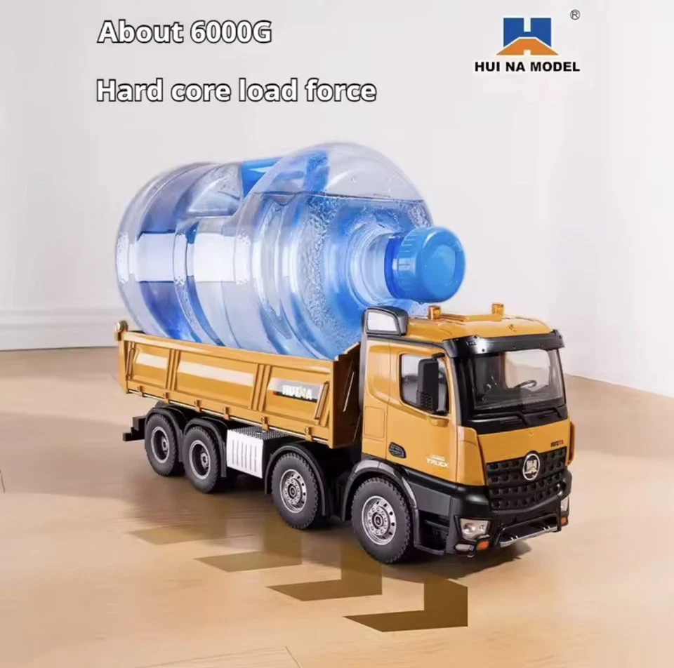 HUINA 1:14 RC Kipper Metall 8x8 Truck – Baustellen LKW mit Licht & Sound - Bild 3 von 4