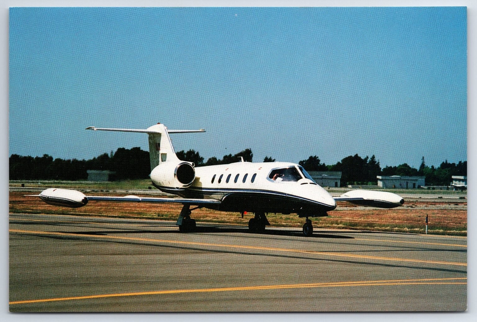 Hayward CA Air Terminal 50th Anniversary Photochrome Postcard Jet Learjet 35