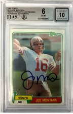 1981 Topps - Joe Montana #216 (RC) Fanatics Witnessed BGS 6 BAS 10 AUTO RC