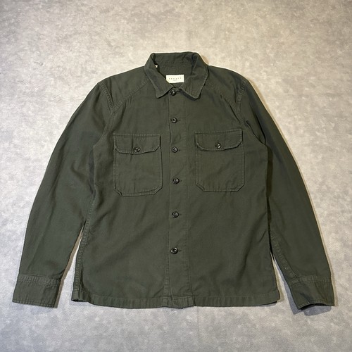Sandro Paris Shirt Mens XL Green Utility Pockets Made In Portugal