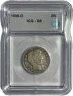 1896 O 25C Barber Quarter 90% Silver ICG G06 SEMI KEY DATE - (B)