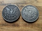 US Morgan Silver Dollars 2 coins circulated details Pre 1904 Lot F6 — photo 2