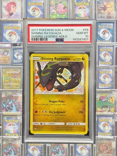 2017 POKEMON SHINING LEGENDS #56 56/73 SHINING RAYQUAZA SHINY HOLO PSA 10