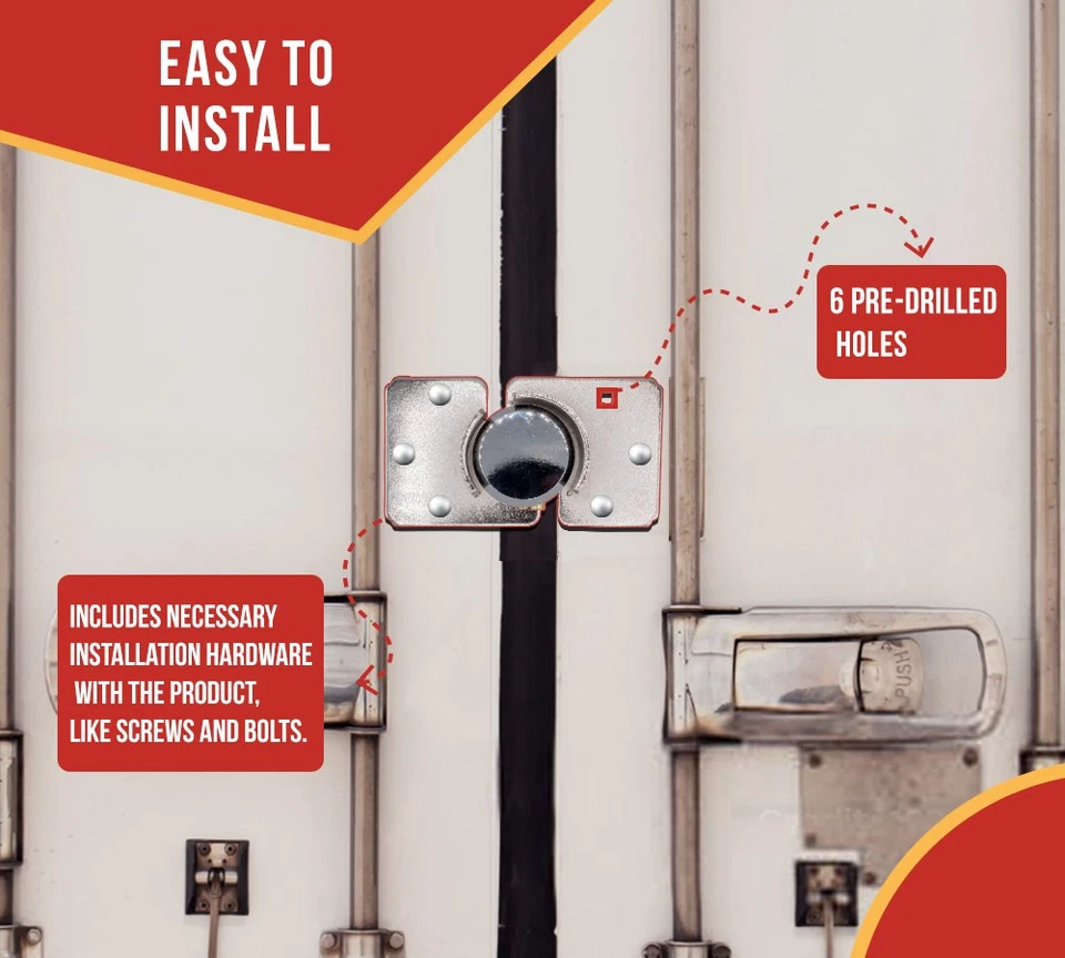 Candado y cerrojo de grillete oculto de alta resistencia 4 piezas con llave similar para furgonetas de remolque Foto 4 de 4