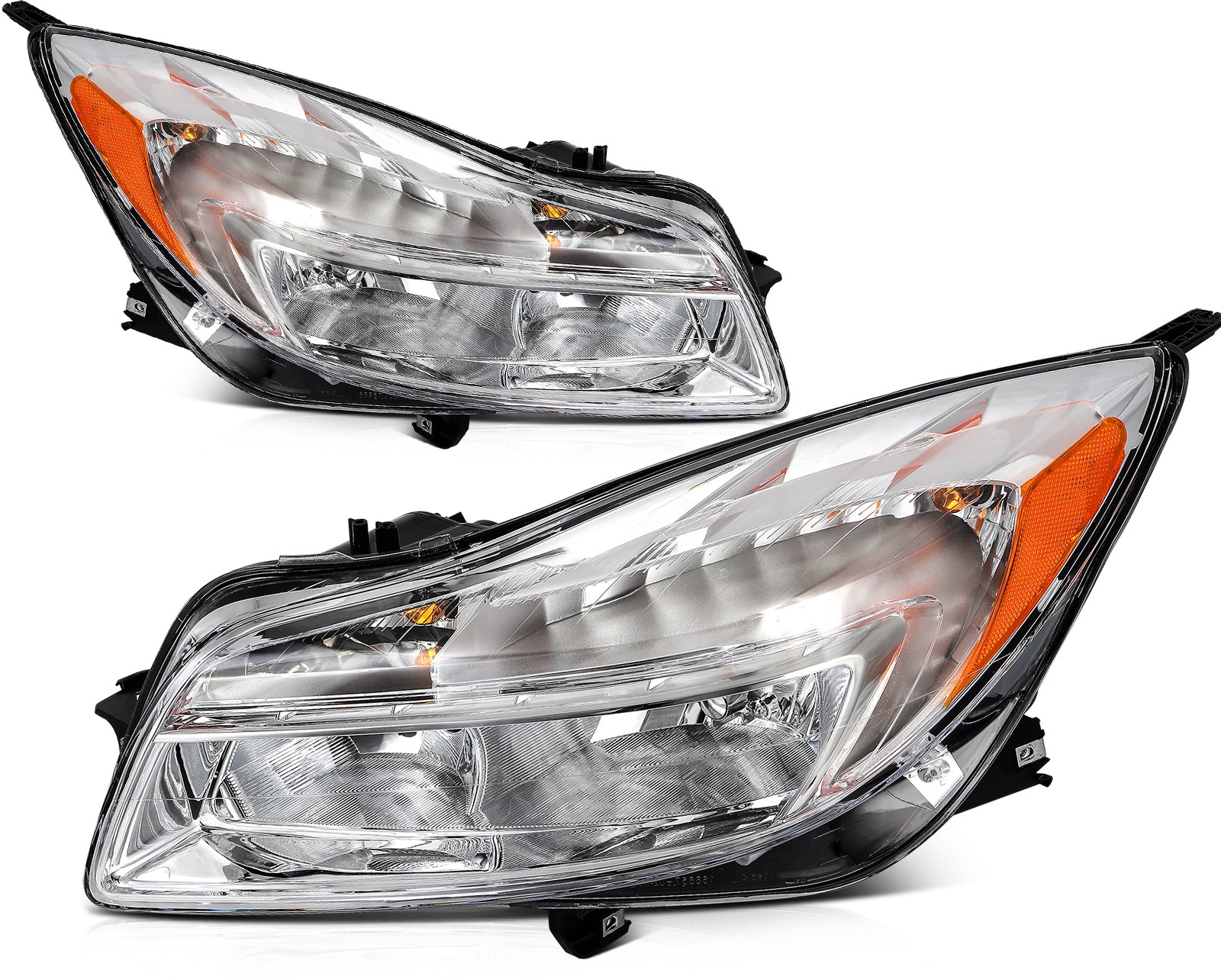 Pair Headlights Assembly Left+Right For 2011-2013 Buick Regal Chrome Housing