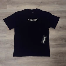 NEW NWT Pleasures Vision Waffle Knit T Shirt Black Size M Medium