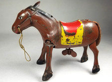 Fine Old Vintage Tin Metal Wind Up Toy Horse Japan in Working Condition