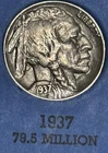 1937 Buffalo Nickel, nice original AU condition coin