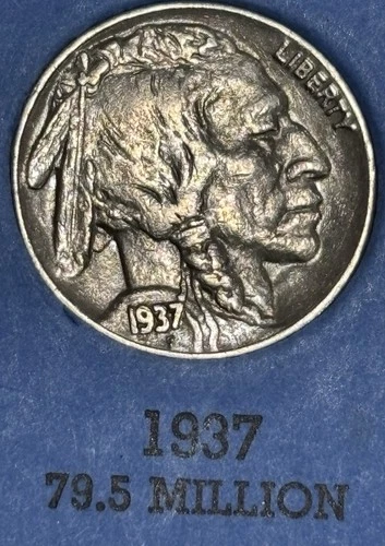 1937 Buffalo Nickel, nice original AU condition coin