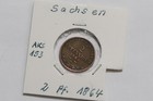 🧭 🇩🇪 DEUTSCHLAND SACHSEN 2 PFENNIG 1864 B B68 #28