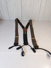 VTG Trafalgar Suspenders Blended Fabrics Leather Button Tab EUC