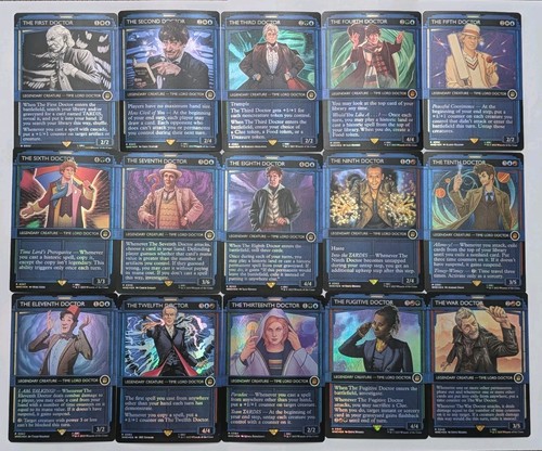 Doctor Who SHOWCASE FOIL MTG Complete DOCTOR Set 15 Card Magic the Gathering