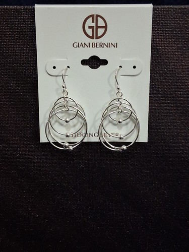 Giani Bernini Sterling Silver Multi Circle Drop Earrings NWT Macy's $100.00 Reta