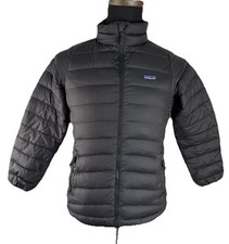 Patagonia Down Sweater Jacket Black Kids XL 14 Puffer Full Zip 68233FA21