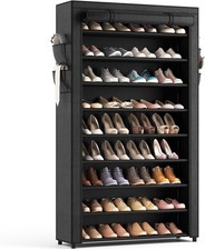 LASCH Shoe Rack with Covers - 10 Tiers Tall Shoe Rack Organizer Large Capacit