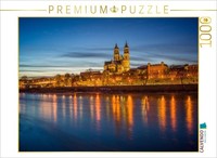 Puzzle Calvendo Magdebourg Et L'elbe La Nuit | 1000 PièCes, Format Assemblé 64 ×