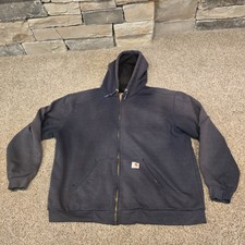 Carhartt Hoodie Men's XL Navy Blue Thermal Lined 100632 472 Great Fade
