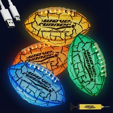 Wave Runner Glow in The Dark LED Football - Junior Size Waterproof Light Up Foot