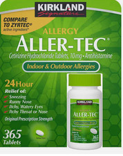 Kirkland Aller-Tec Cetirizine HCL 10 mg/Antihistamine 365 Tablets NEW Ships Free