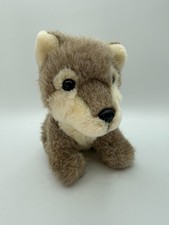 Russ Berrie Wolf Cub Husky Puppy Dog Dakota Plush 7  Gray Grey White Baby 1561