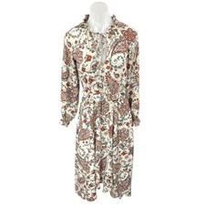 Banana Republic Multicolor Floral Paisley Long Sleeve Ruffle A Line Midi Dress 0