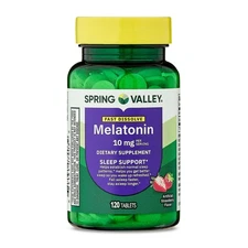 Spring Valley Melatonin Sleep Support Dietary Supplement Tablets,10 mg,120 Count