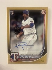 2025 Bowman Paper Rookies and Veterans Gold 15/50 Kumar Rocker Auto Rookie RC