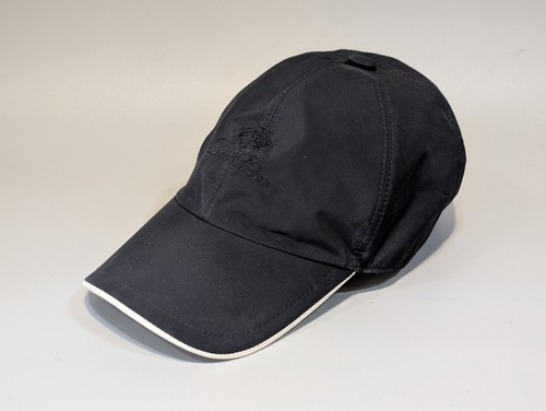Loro Piana Storm System dunkelblaue Cap, Größe S, Gummizug