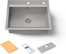 KOHLER K-80086-2PC-NA Task - 27" top-/undermount workstation kitchen SINK-NEW
