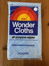 1970s! 1-Wonder Cloths All-purpose Wipes ~ NOS ~ Package Of 10