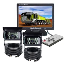 2x 4PIN Backup Reversing Camera HD 7" Monitor Car Rear View System for Camper RV