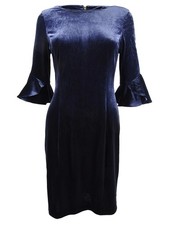 DKNY Women's Velvet Bell-Sleeve A-Line Dress