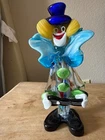 The Toscany Collection Rare Murano Venetian Hand-blown Glass Clowns Figurine