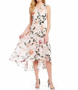 calvin klein floral high low dress