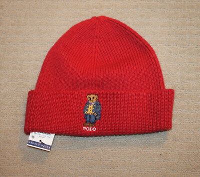 ☆POLO RALPH LAUREN☆ Polo Bear Wool Blend Beanie Red MAPOHG s-l400.jpg