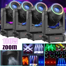 4pcs UKING LED 180W RGBW Wash Zoom Moving Head Stage Lights Gobo DJ Disco Beam