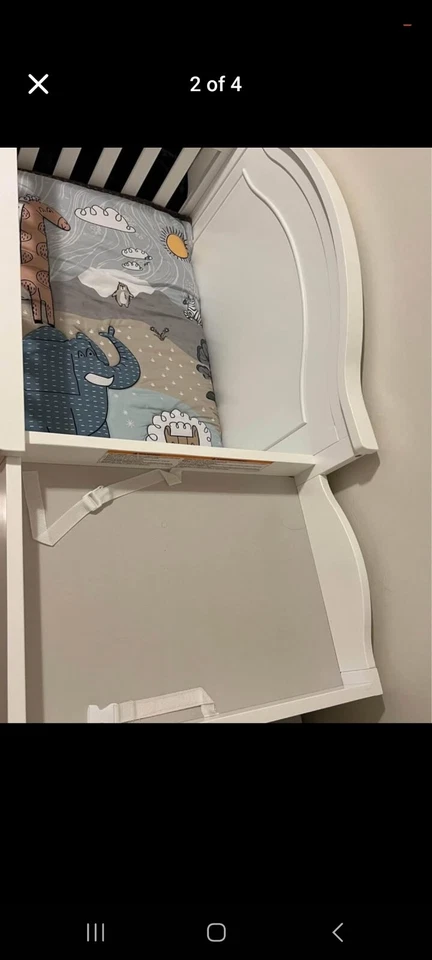 Mini cuna y cambiador convertible 4 en 1 DaVinci Charlie en blanco - nuevo estado Foto 2 de 4