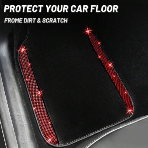 LOOK- Pink Bling Car Floor Mats Full Set, Universal Fit Most Cars - Picture 10 of 30