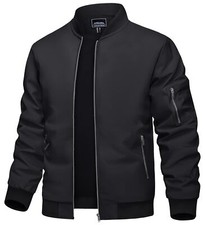 Mens Thin Bomber Jacket Lightweight Full Zip Casual Outdoor Spring Active Coats