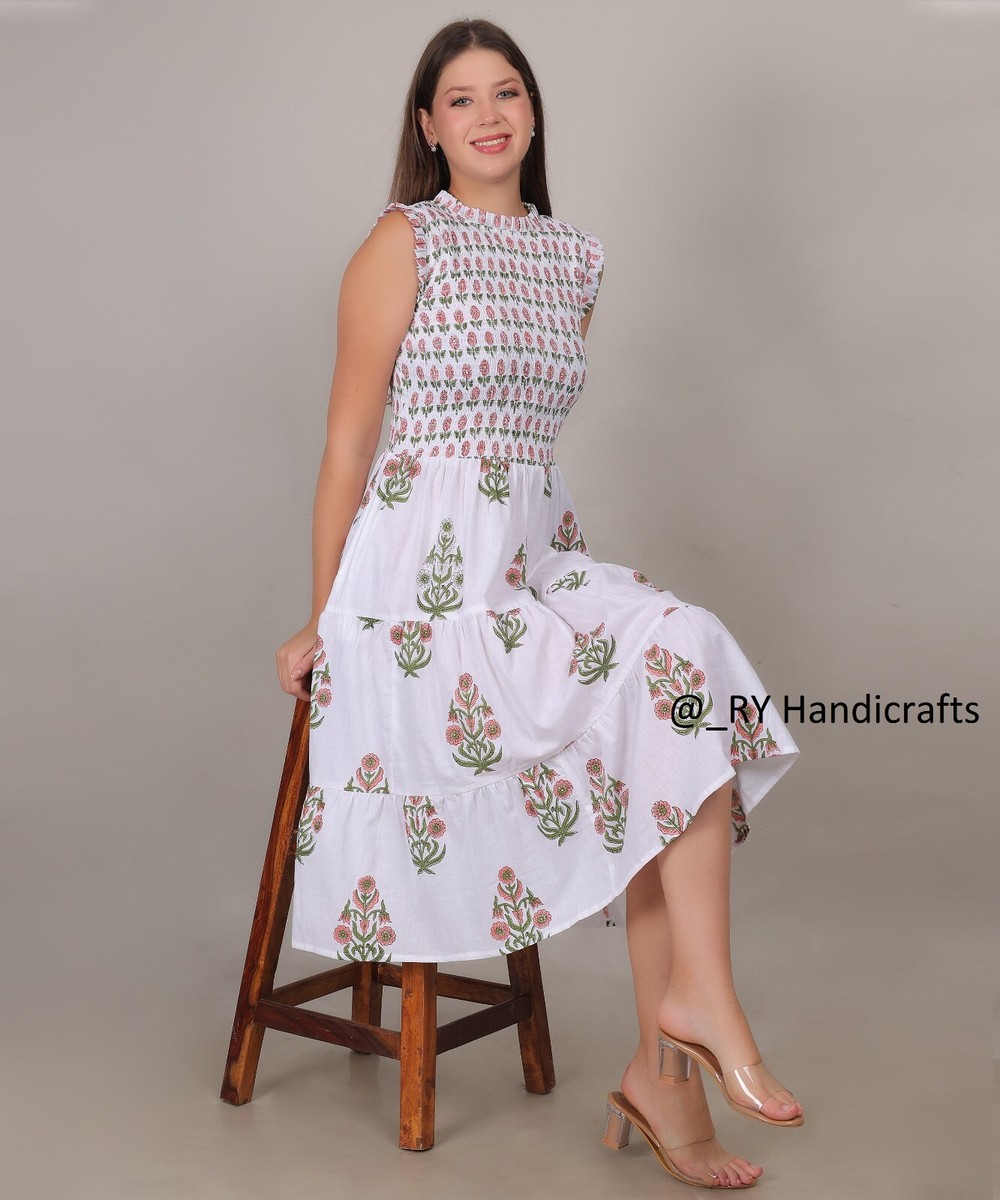 Block print Dress for women cotton tunic daily wear custom dress gift for  her