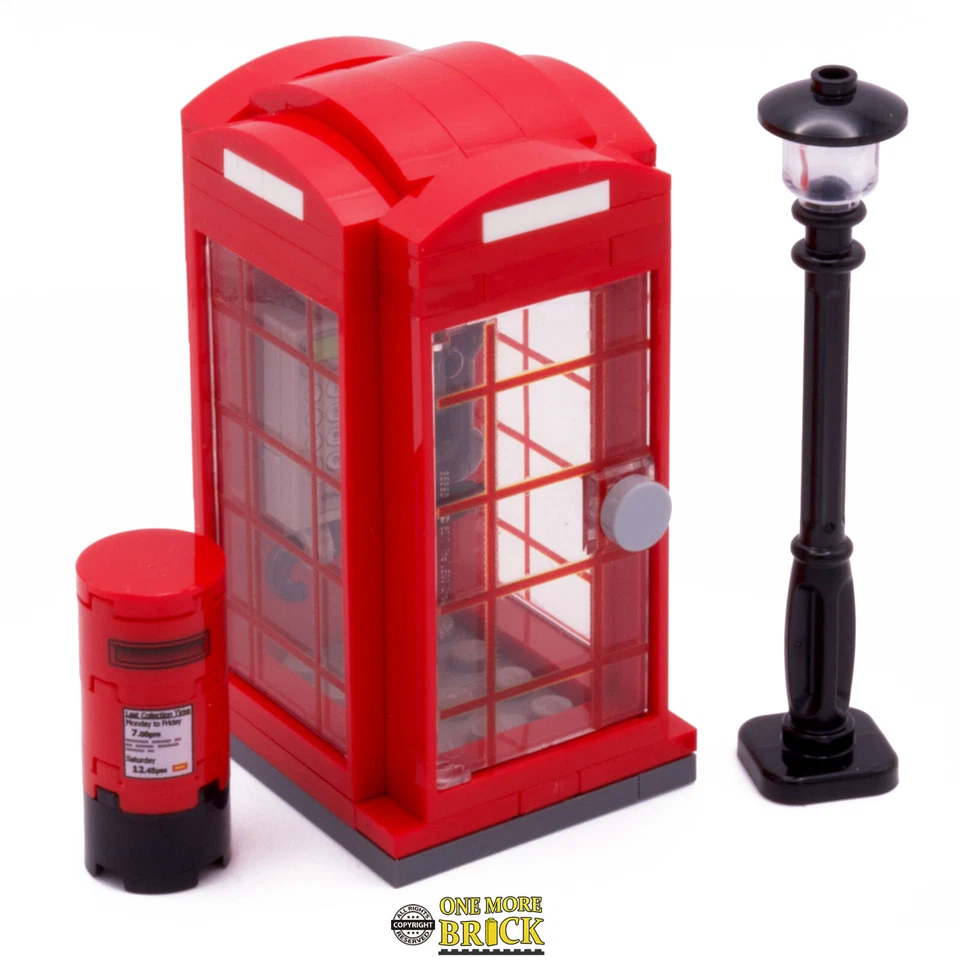 Telephone Box | Lamp Post Box & Umbrella British Red Phone | All parts LEGO - Image 4 of 4