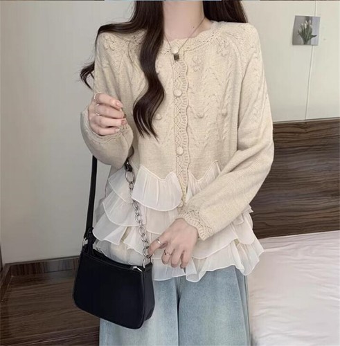 Japan Ruffle Knit Women princess Ruffle Knit sweet Sweater Japanese Tops coat | eBay