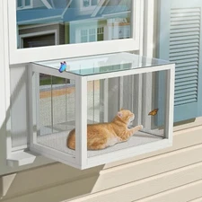 Deluxe Universal Cat Window Box, Waterproof Window Catio Perch Cat Bed