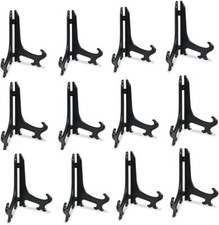 artliving 5inch Black 12pcs/Set Plastic Easels Plate Display Stands Picture Fram