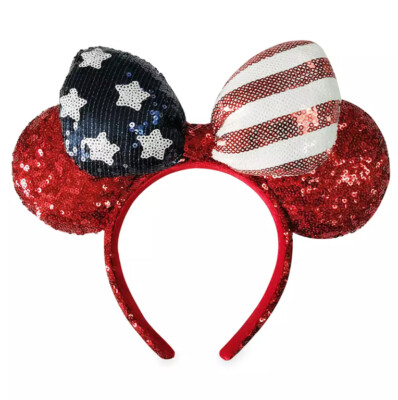 NWT! DISNEY PARKS MINNIE MOUSE AMERICANA SEQUINED 250th EAR HEADBAND Disney Parks Minnie Mouse Americana Sequined Ear Headband  main image 2