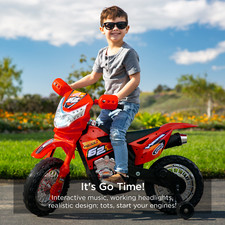 6V Kids Electric Battery Powered Ride on Motorcycle W/ Training Wheels