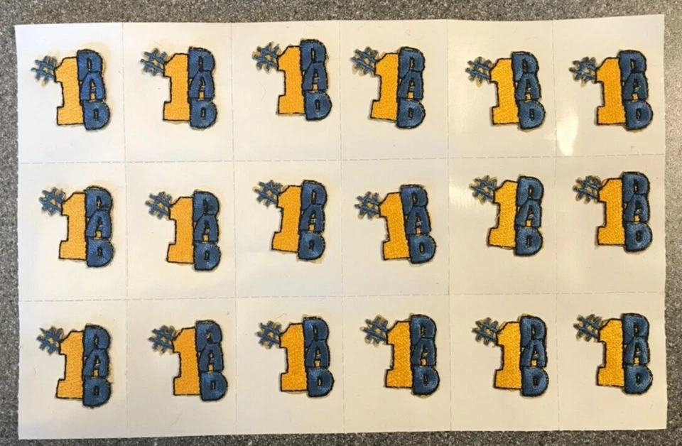 # 1 DAD FATHER FATHERS DAY EMBROIDERED PATCH APPLIQUE STICKER LOT OF 50 QUANTITY - Image 2 of 4
