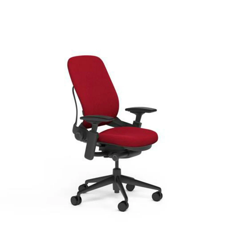 Large Steelcase Leap PLUS Adjustable Desk Chair Buzz2 Rouge Red Fabric 500 lb