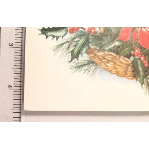 Poinsettia Holly Basket Pine Christmas Card Set 13 Cards With 12 Envelopes - Picture 7 of 8